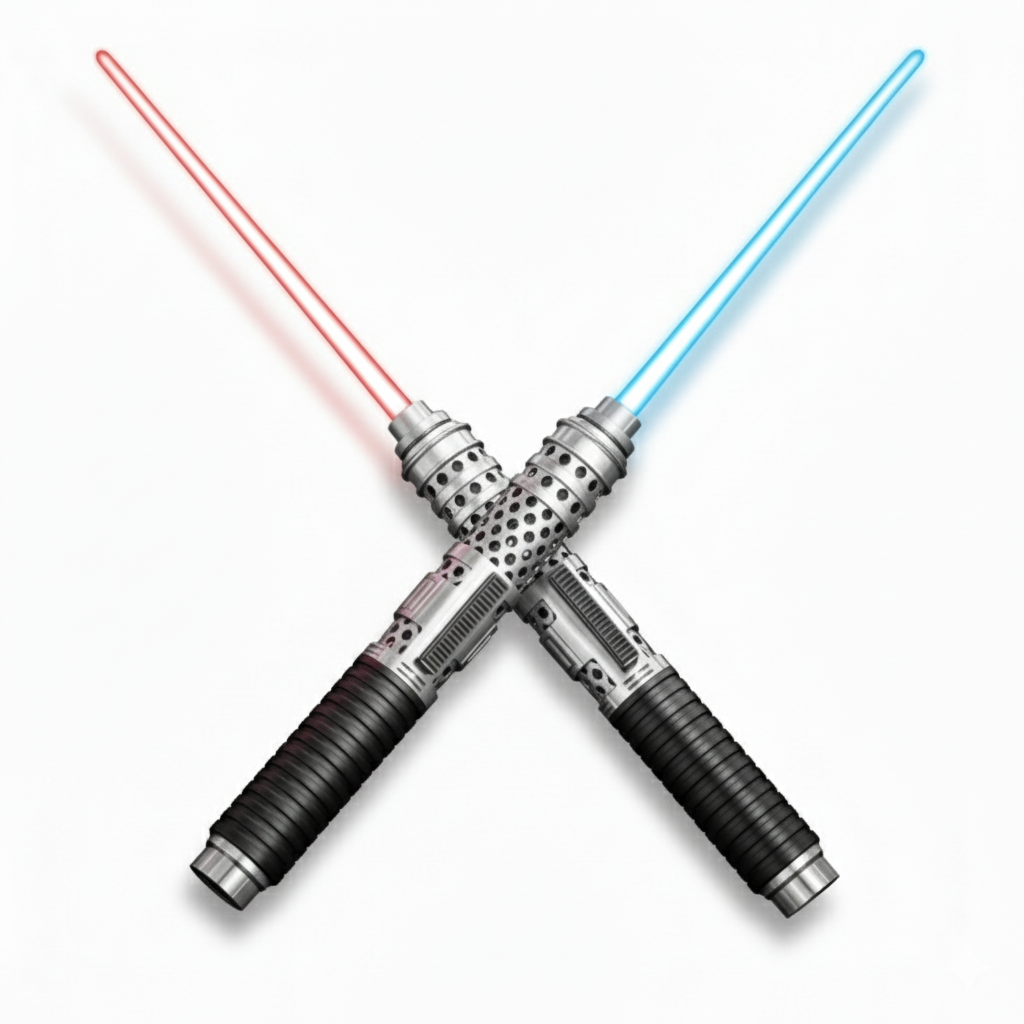 MINI Laser Lightsaber Set Red & Blue